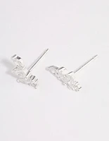 Sterling Silver Cubic Zirconia Climber Earrings