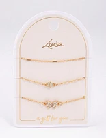 Gold Pretty Butterfly Bracelet Pack