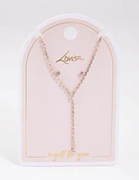 Rose Gold Y-Shaped Cup Chain Necklace & Earring Set