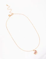 Gold Diamante Moon Crescent Necklace