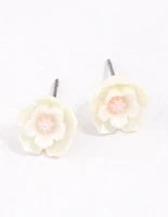 Pearlised Flower Stud Earrings