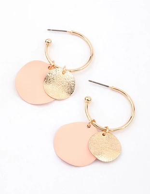 Blush Multi Glitter Disc Hoop Earrings