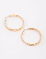 Gold Strand Medium Hoop Earrings