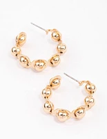 Gold Orb Planet Hoop Earrings