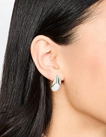 Waterproof Stainless Steel Small Bubble Hoop Earrings