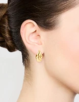 Waterproof Gold Plated Stainless Steel Organic Square Hoop Earrings