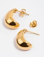Gold Plated Stainless Steel Small Bubble Hoop Earrings