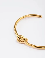 Gold Plated Stainless Steel Basic Knotted Wrist Cuff