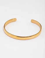 Gold Plated Stainless Steel Classic Plain Wrist Cuff