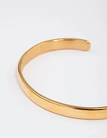 Gold Plated Stainless Steel Classic Plain Wrist Cuff