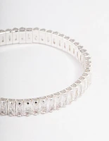 Silver Plated Stretch Baguette Bracelet