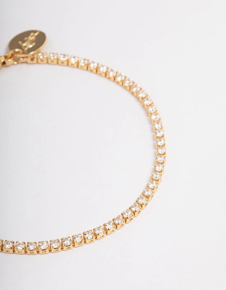 Gold Plated Small Round Tennis Bracelet