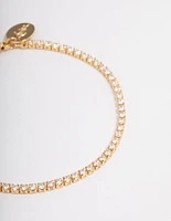 Gold Plated Small Round Tennis Bracelet