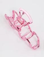 Coated Pink Metallic Swirl Hair Claw Clip