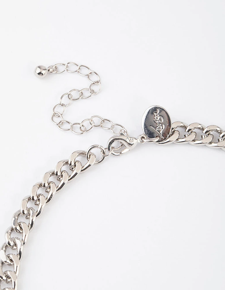 Rhodium Classic Curb Chain Necklace