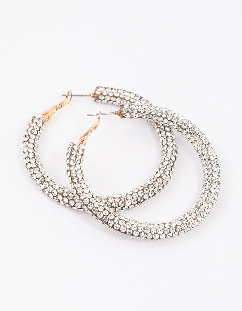 Gold Crust Hoop Earrings 40mm