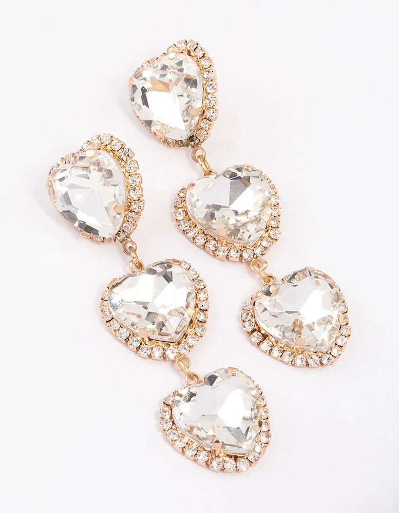 Gold Luxe Heart Drop Earrings