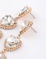 Gold Luxe Heart Drop Earrings