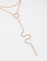 Gold Cup Chain Y-Neck Choker