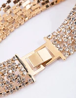 Gold Ultra Bling Cup Chain Bracelet