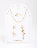 Letter 'S' Gold Plated Initial Customisable Charm Necklace