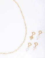 Letter 'T' Gold Plated Initial Customisable Charm Necklace