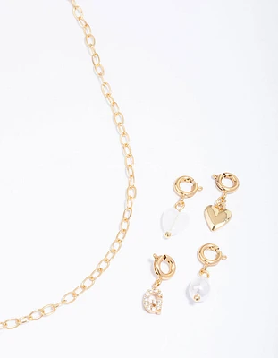 Letter 'G' Gold Plated Initial Customisable Charm Necklace