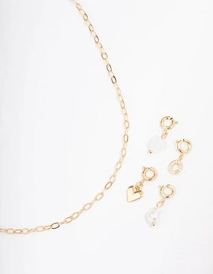 Letter 'C' Gold Plated Initial Customisable Charm Necklace