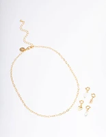 Letter 'B' Gold Plated Initial Customisable Charm Necklace