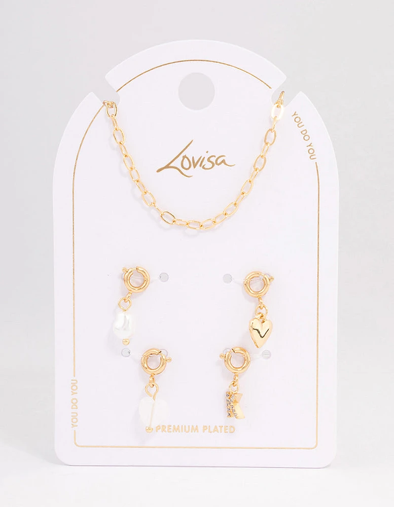 Letter 'K' Gold Plated Initial Personalised Charm Necklace