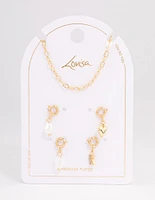 Letter 'K' Gold Plated Initial Personalised Charm Necklace