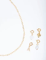 Letter 'A' Gold Plated Initial Customisable Charm Necklace