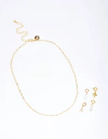 Letter 'A' Gold Plated Initial Customisable Charm Necklace