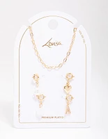 Letter 'A' Gold Plated Initial Customisable Charm Necklace