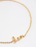 Gold Plated Leo Script Bracelet