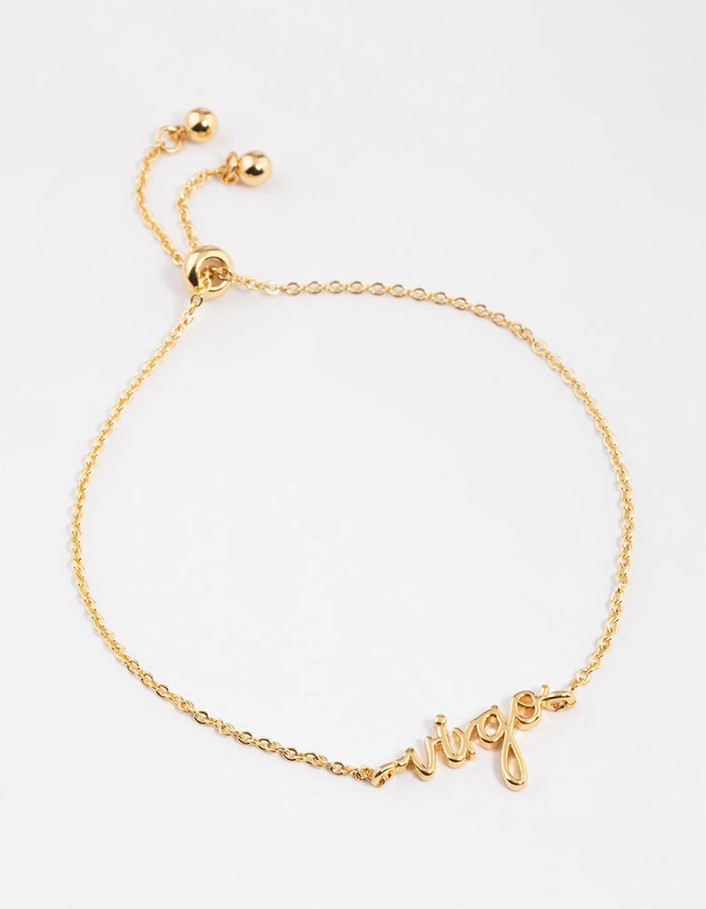 Gold Plated Virgo Script Bracelet