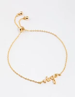 Gold Plated Virgo Script Bracelet