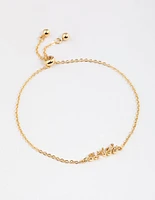 Gold Plated Aries Script Bracelet