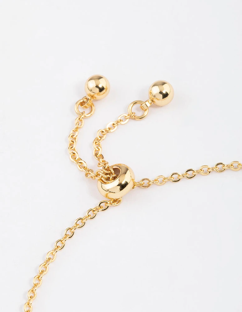 Gold Plated Aries Script Bracelet