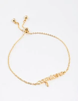 Gold Plated Capricorn Script Bracelet