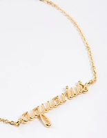 Gold Plated Aquarius Script Bracelet