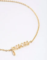 Gold Plated Pisces Script Bracelet