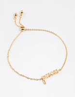 Gold Plated Pisces Script Bracelet