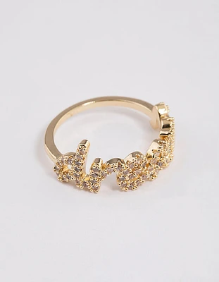 Gold Plated Dream Script Ring