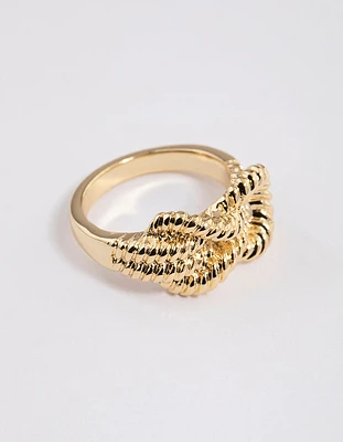 Gold Plated Rope Knot Ring