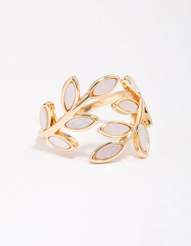 Gold Cats Eye Laurel Ring