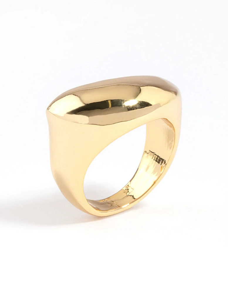 Gold Plated Moon Scoop Ring