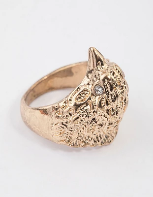 Antique Gold Majestic Eagle Ring