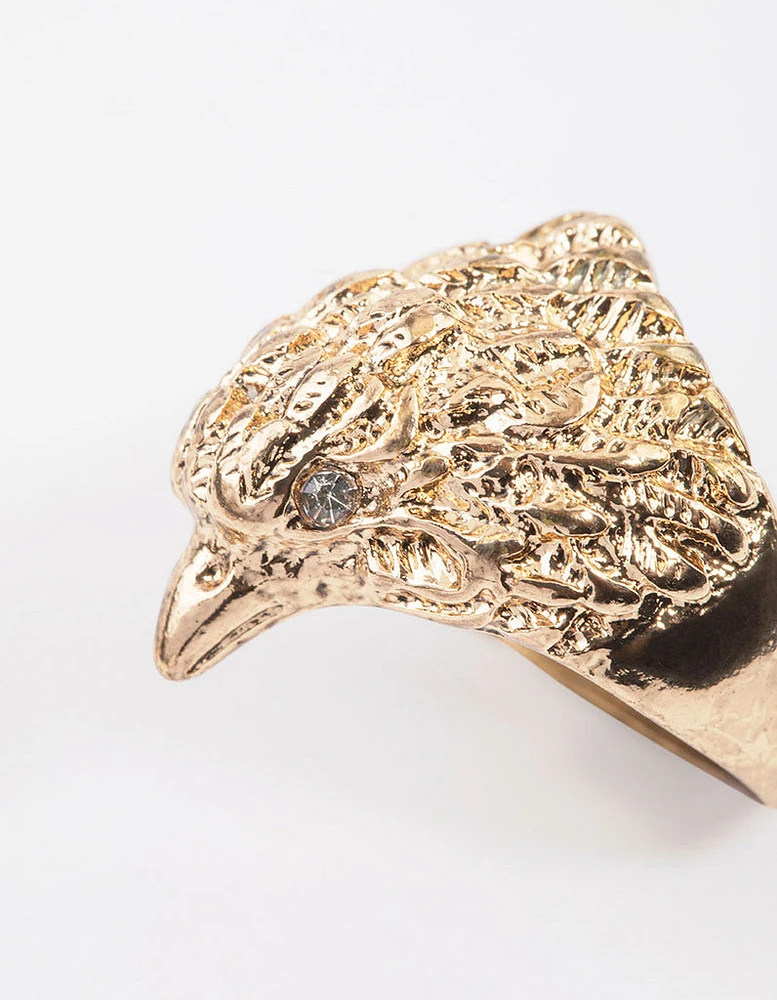 Antique Gold Majestic Eagle Ring