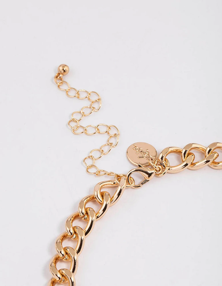 Gold Chain Statement Pearl Choker